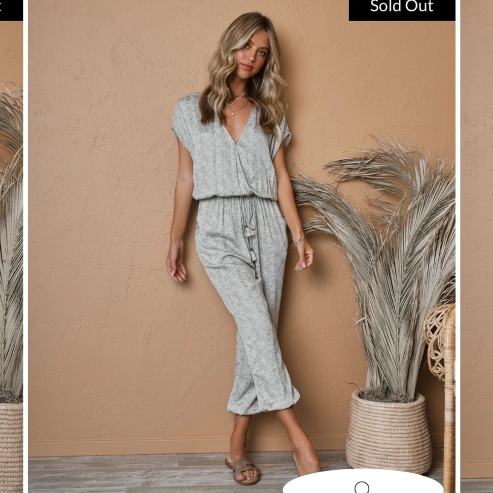 VICI Jumpsuit cream and white. NWT